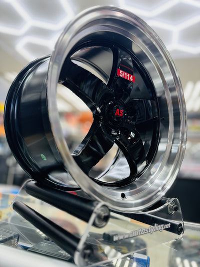 18” AS-WELD 5/114 GLOSS black wheels