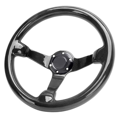 Genuine Carbon Fiber Lightweight Deep Dish Steering Wheel (340mm)