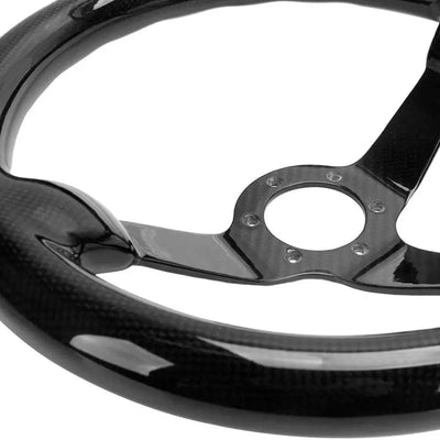 Genuine Carbon Fiber Lightweight Deep Dish Steering Wheel (340mm)