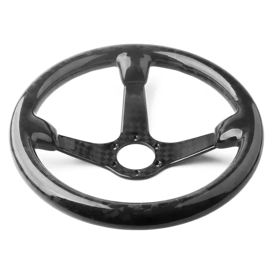 Genuine Forged Carbon Fiber Lightweight Deep Dish Steering Wheel (340mm)