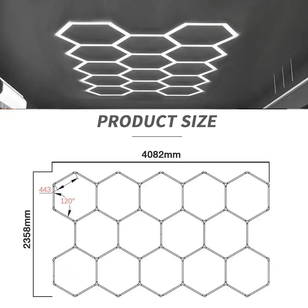 Hexglo 14 Piece Hexagon Modular LED Lighting Kit