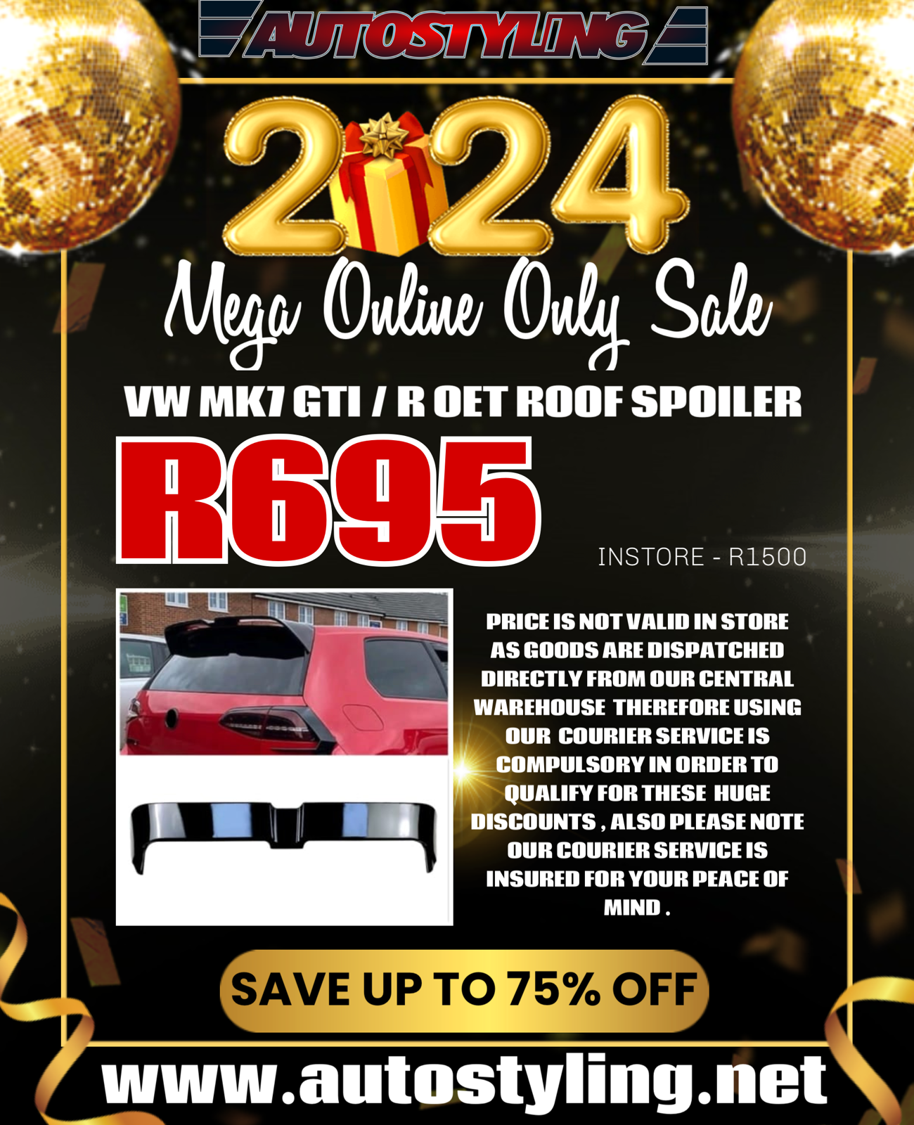 VW MK7 GOLF OET ROOFSPOILER