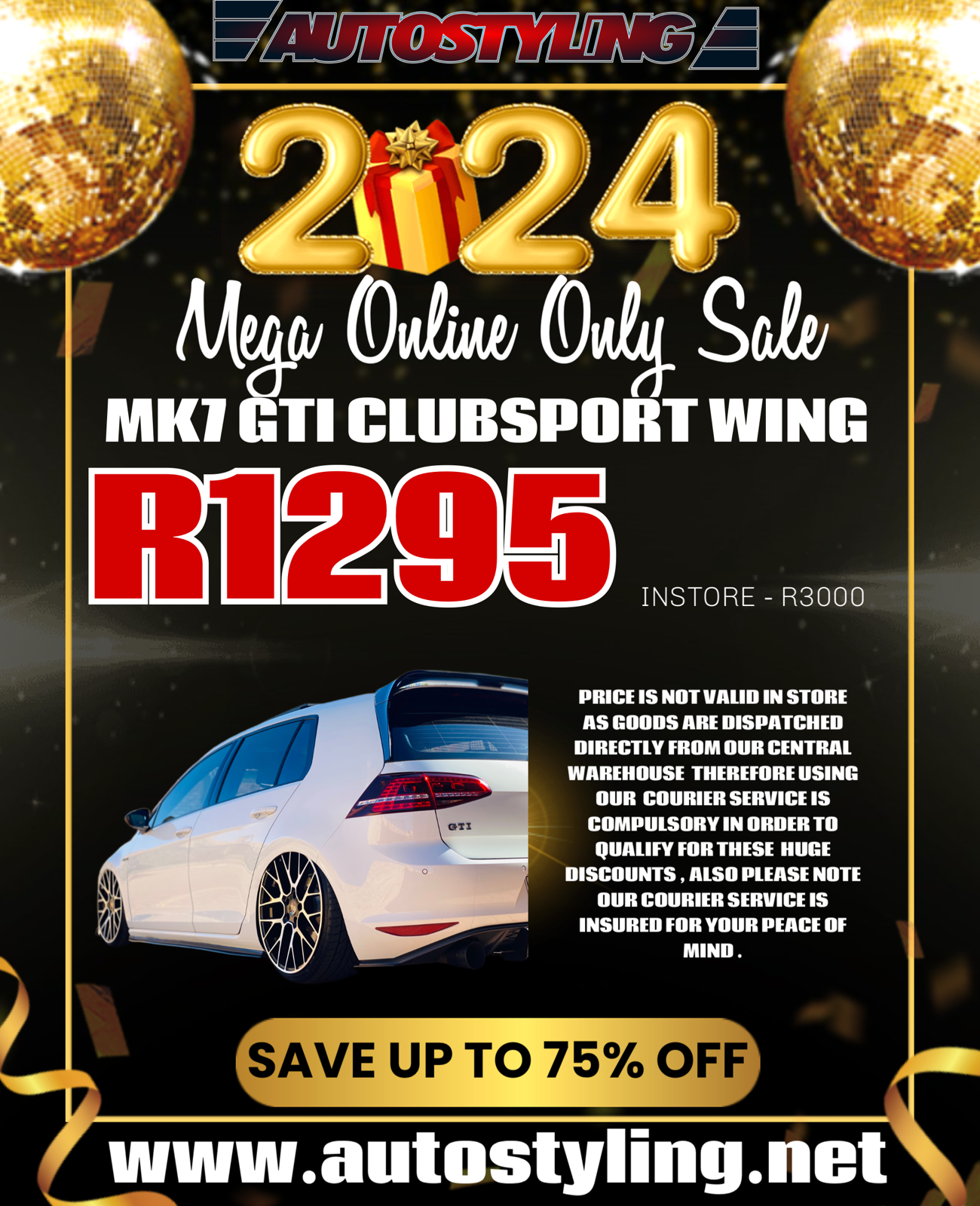 VW GOLF 7 3PCE CLUBSPORT WING