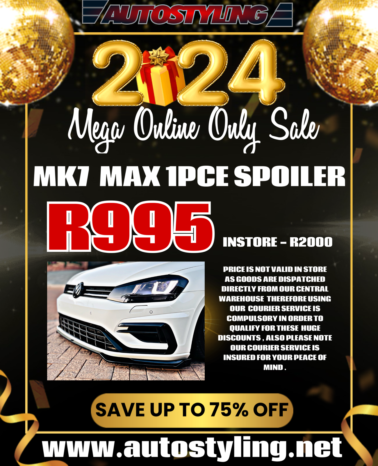 VW GOLF 7 1pce FRONT SPOILER