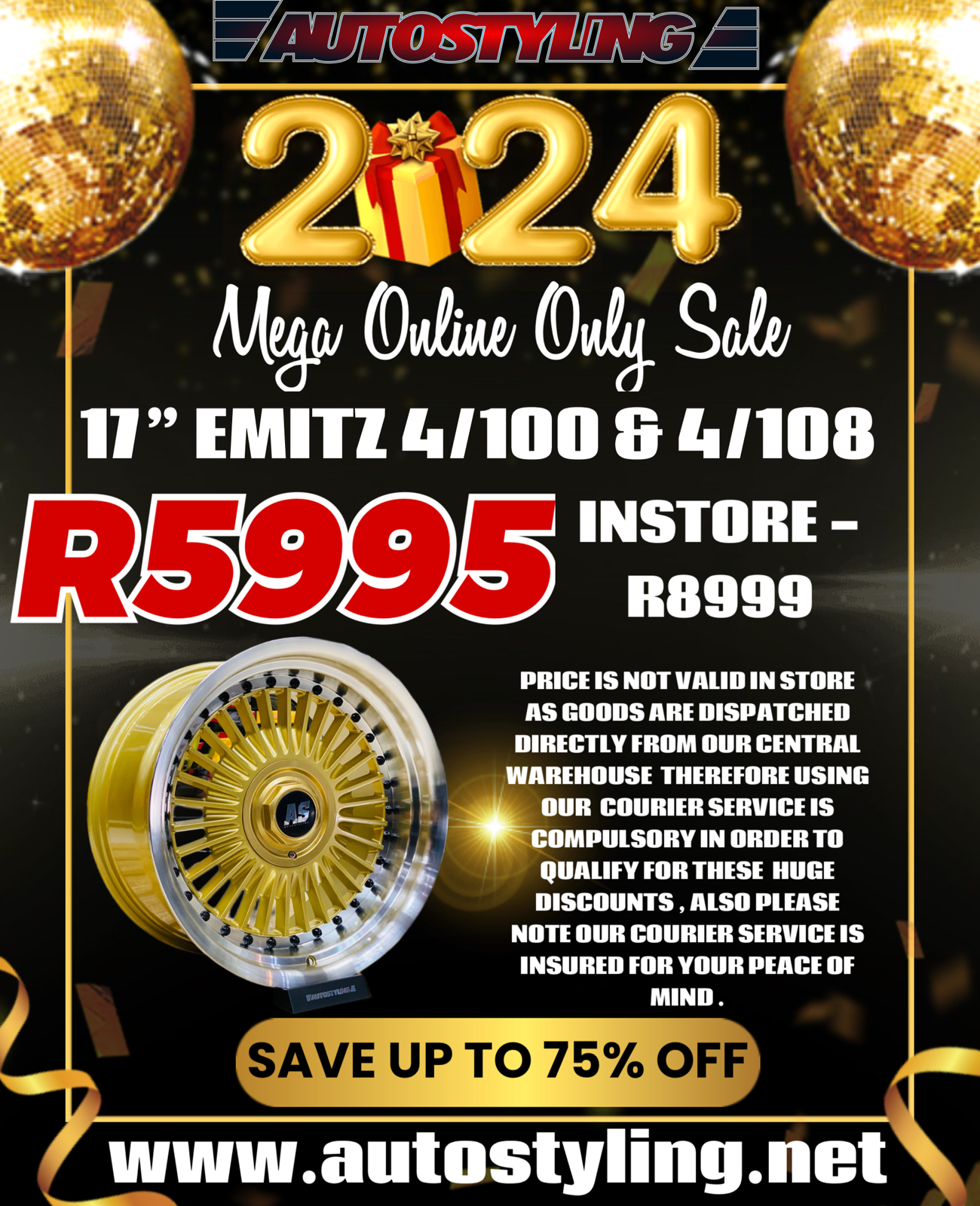 17” AS-EMITZ 4/100 4/108 GOLD