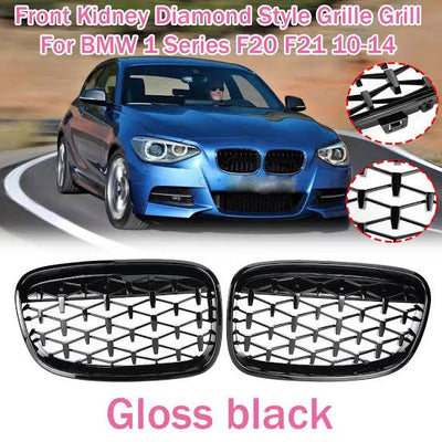 BMW F20/21 1 series   PRE FACELIFT MILLION STAR KIDNEY GRILLS  GLOSS BLACK