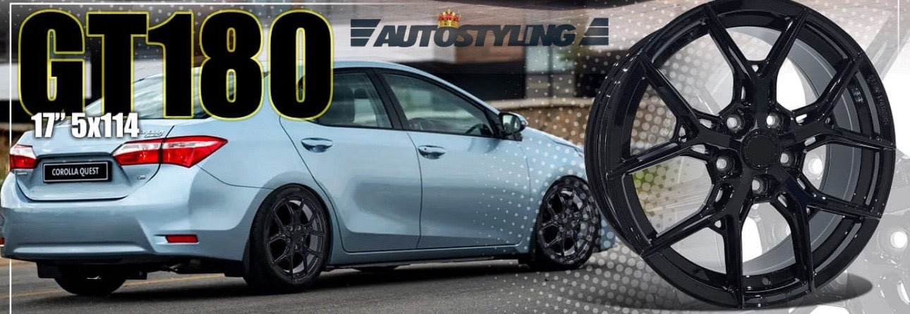 17” AS- GT180  GLOSS BLACK 5/114 PCD