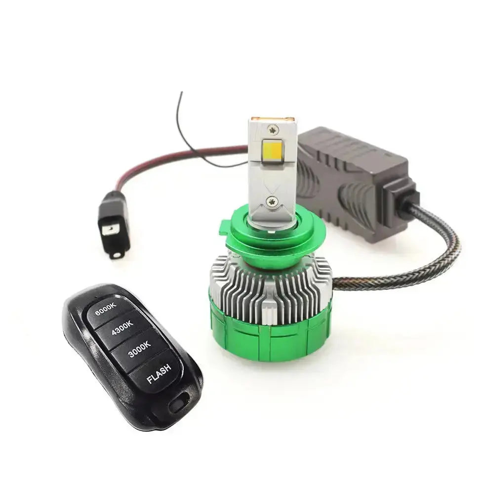 K14 3-Colour LED Canbus Bulbs With Strobe Function & Wireless Remote - H7