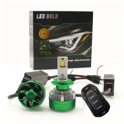K14 3-Colour LED Canbus Bulbs With Strobe Function & Wireless Remote - H4