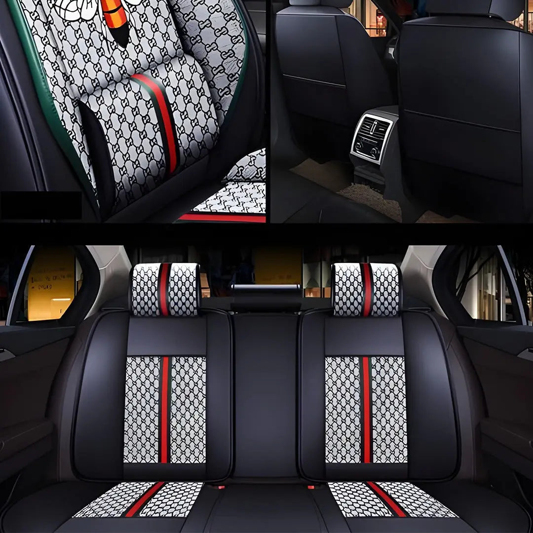 Luxury Italian Inspired Car Seat Covers With Steering Wheel Cover (12-Piece)
