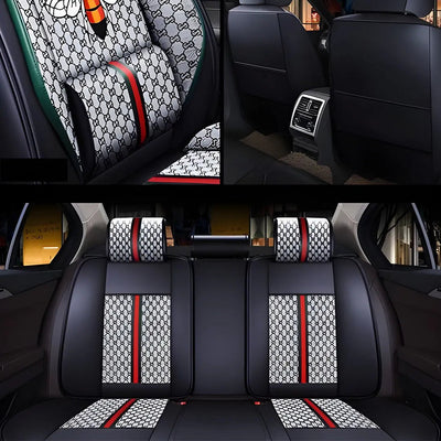 Luxury Italian Inspired Car Seat Covers With Steering Wheel Cover (12-Piece)
