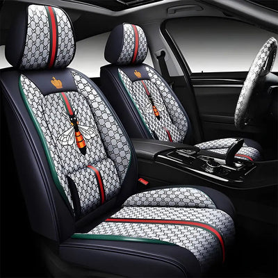 Luxury Italian Inspired Car Seat Covers With Steering Wheel Cover (12-Piece)