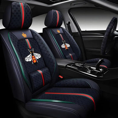 Luxury Italian Inspired Car Seat Covers With Steering Wheel Cover (12-Piece)