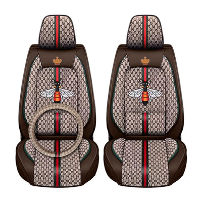 Luxury Italian Inspired Car Seat Covers With Steering Wheel Cover (12-Piece)
