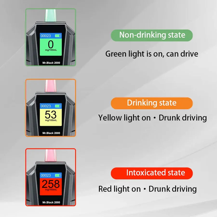 Mr Black-2000 Portable Digital Alcohol Breathalyzer Tester