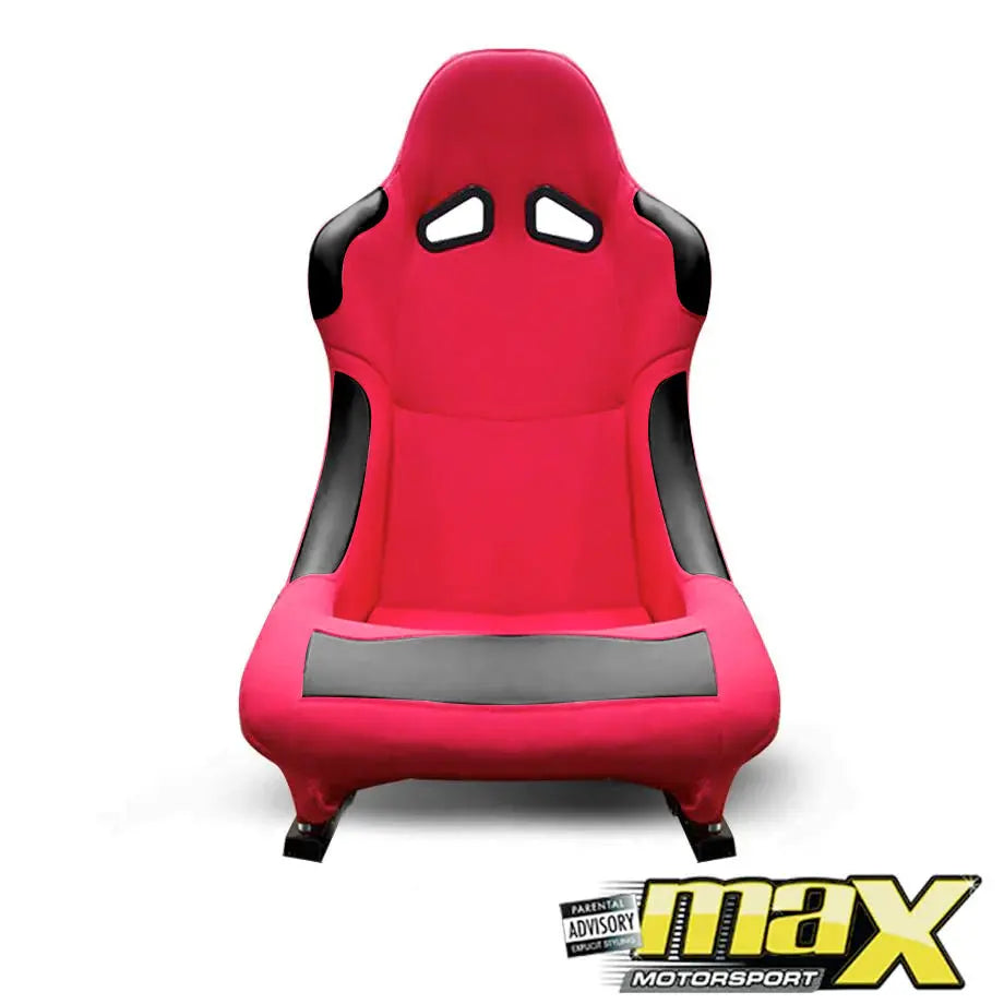 Non-Reclinable Racing Bucket Seats - PVC + Cloth (Each)