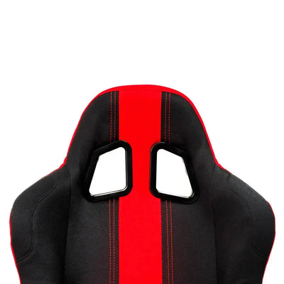 Non-Reclinable Racing Bucket Seats (Black & Red) - Each