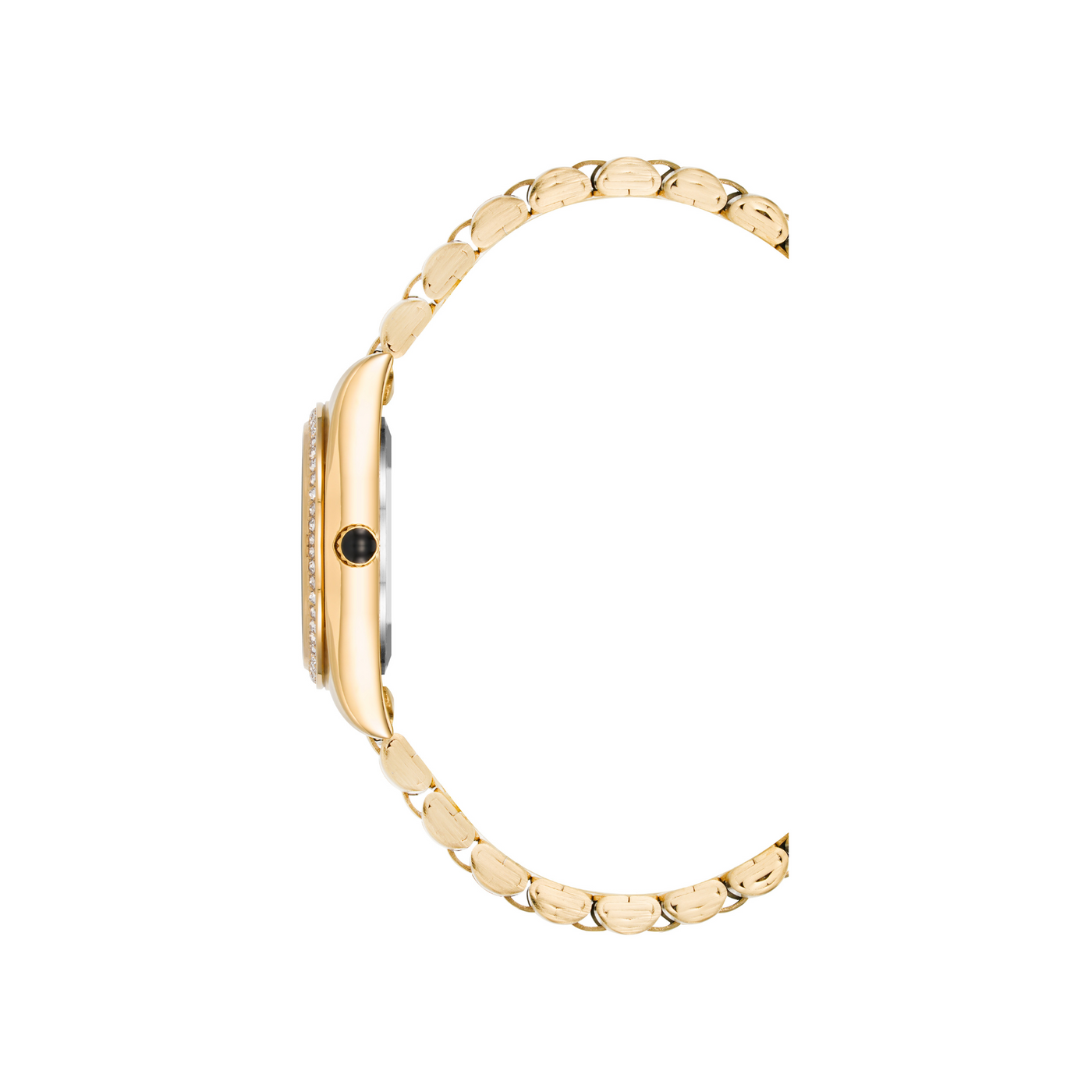 RHINESTONE-ACCENTED WATCH GOLD EMERALD