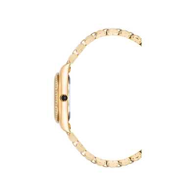 RHINESTONE-ACCENTED WATCH GOLD EMERALD