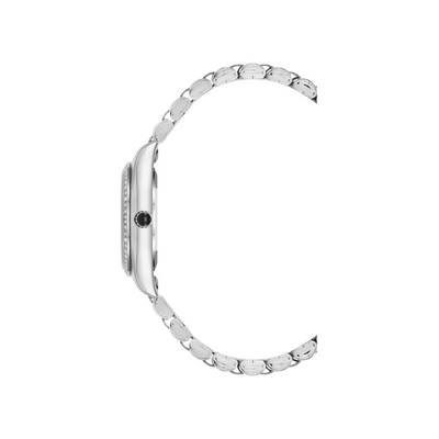 RHINESTONE-ACCENTED WATCH SILVER AQUA