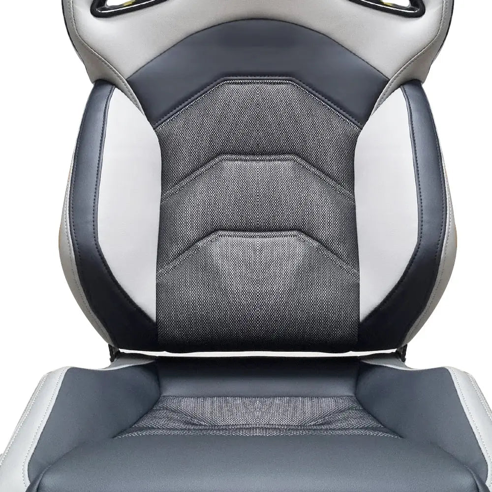 Premium Quality Reclinable Wingback Race Seats PVC + Cloth (Pair)