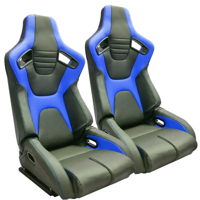 Reclinable Wingback Racing Seats PVC (Pair)