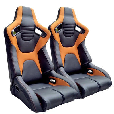 Reclinable Wingback Racing Seats PVC (Pair)