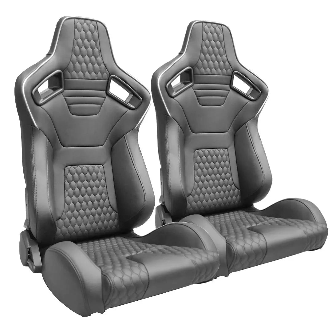 Reclinable Wingback Racing Seats PVC (Pair)
