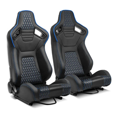 Reclinable Wingback Racing Seats PVC (Pair)