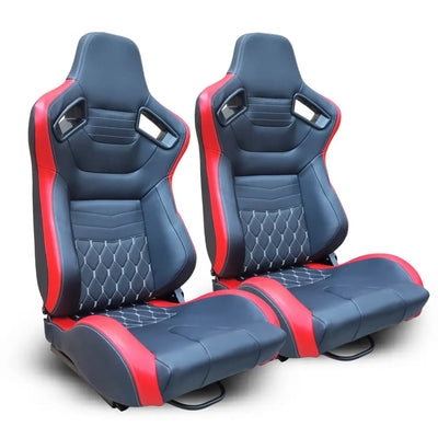 Reclinable Wingback Racing Seats PVC (Pair)