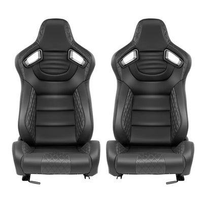 Reclinable Wingback Racing Seats PVC (Pair)