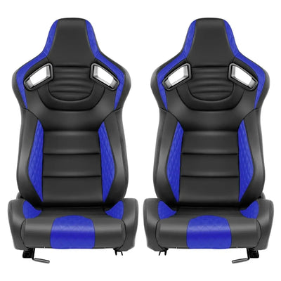 Reclinable Wingback Racing Seats PVC (Pair)