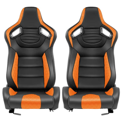 Reclinable Wingback Racing Seats PVC (Pair)