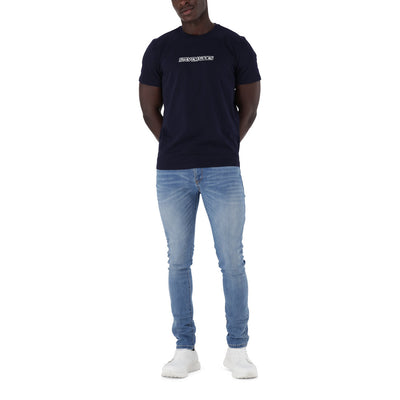 MILO NAVY CREW NECK LOGO TEE