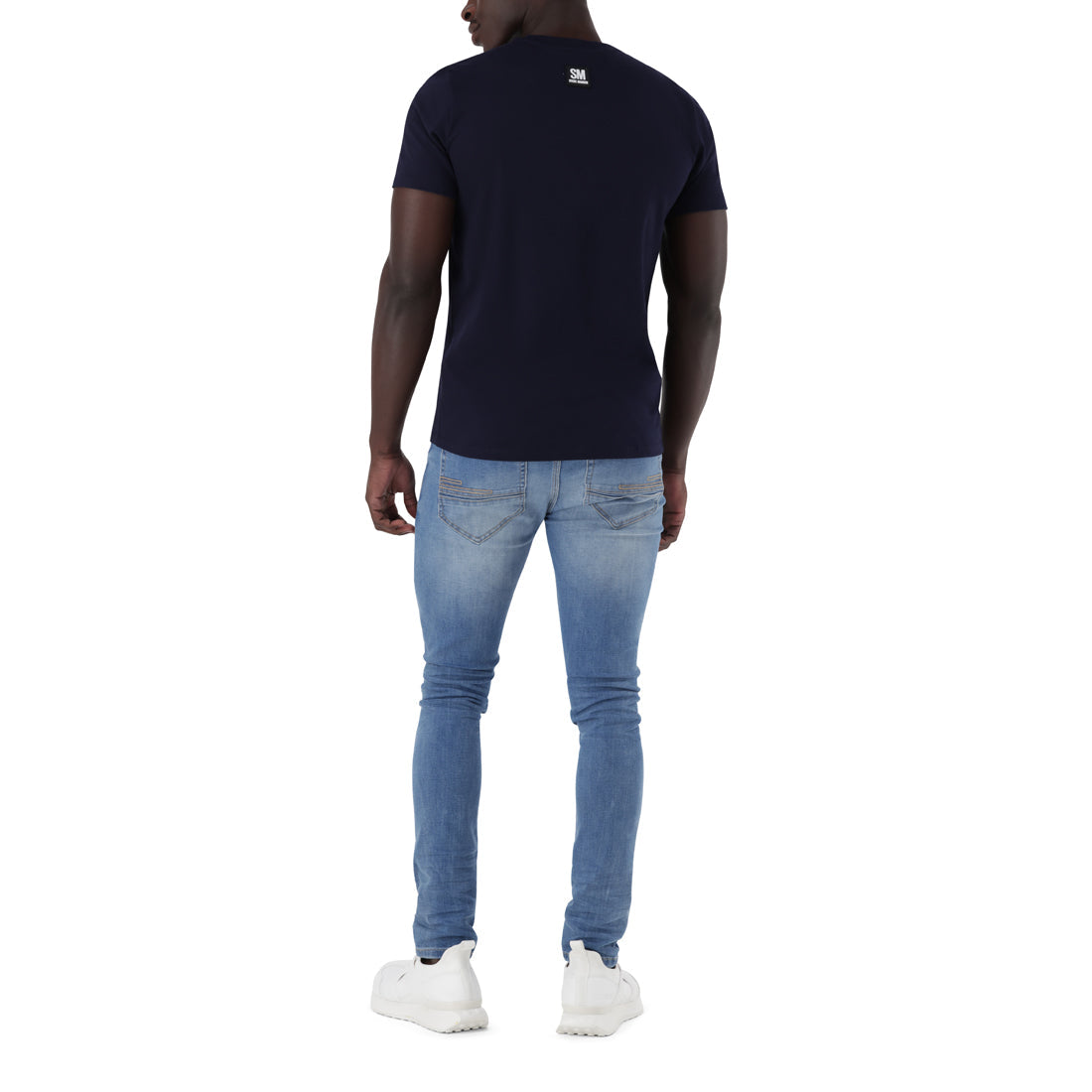 MILO NAVY CREW NECK LOGO TEE