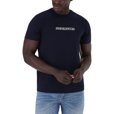 MILO NAVY CREW NECK LOGO TEE