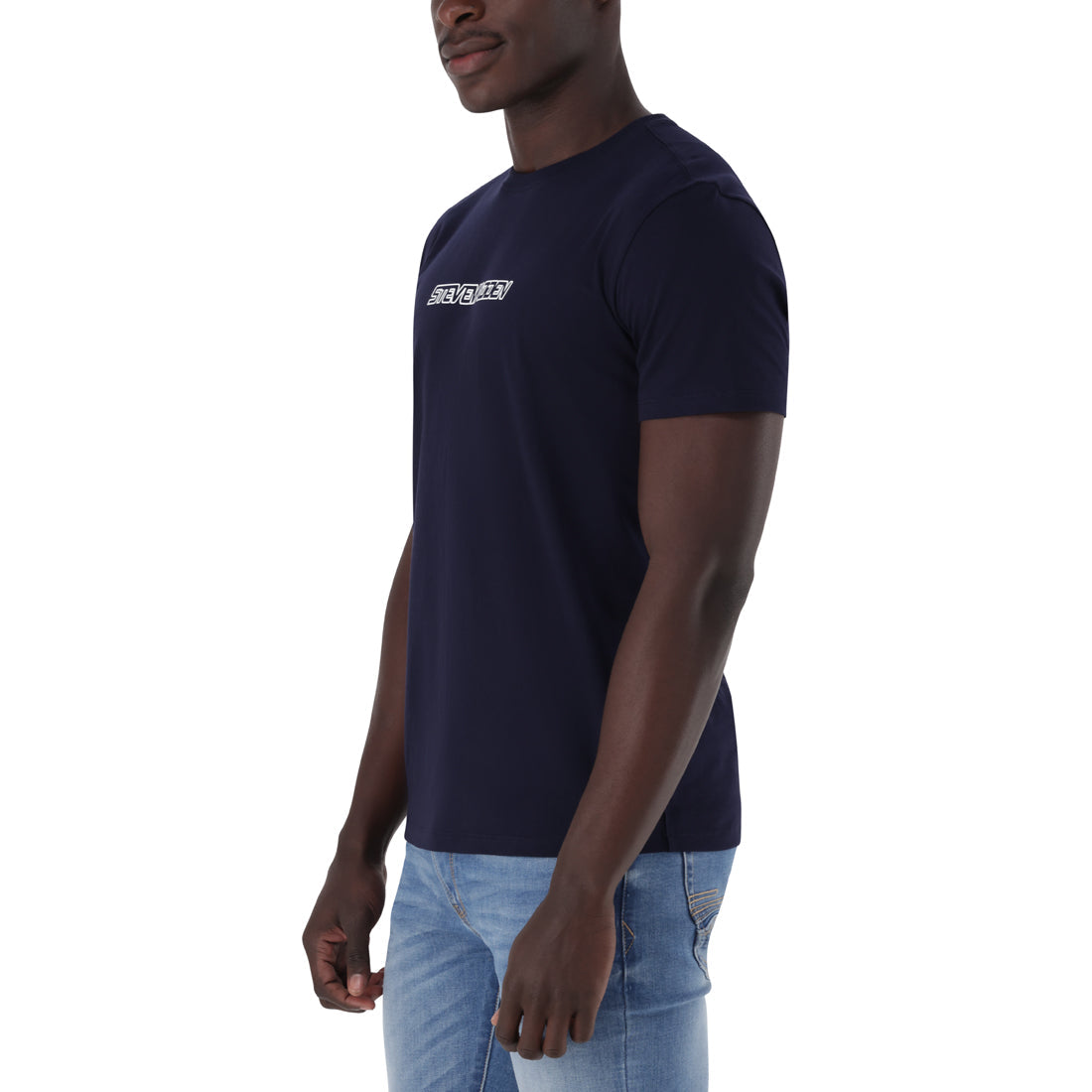 MILO NAVY CREW NECK LOGO TEE