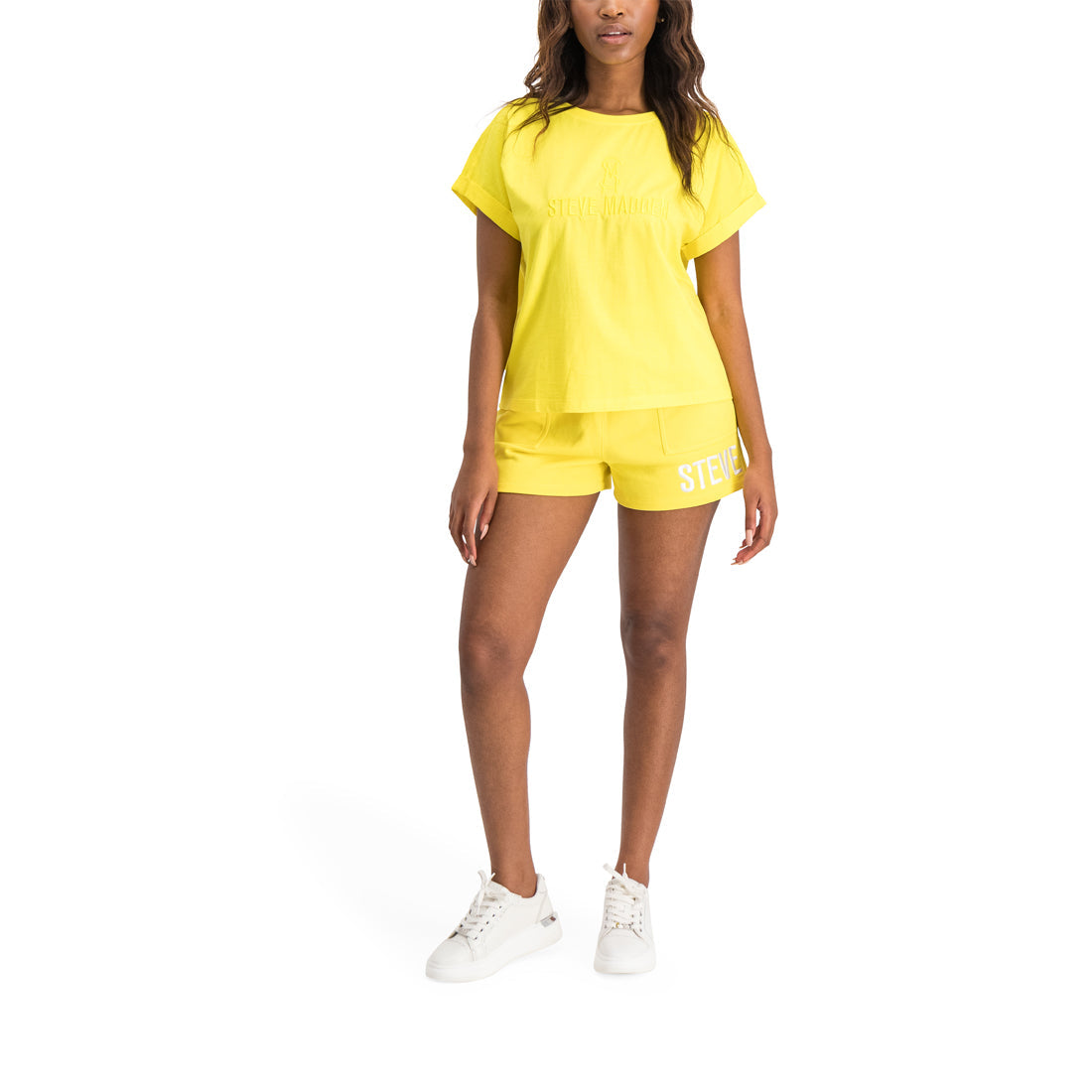 CALI LADIES KNITTED T-SHIRT YELLOW