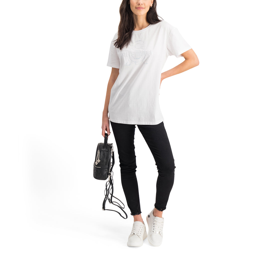 MADISON LADIES KNITTED T-SHIRT WHITE