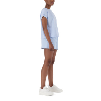 SOPHIA BOXY CRYSTAL LOGO TEE SORBET BLUE