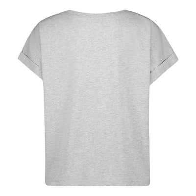 SOPHIA BOXY CRYSTAL LOGO TEE GREY MELANGE