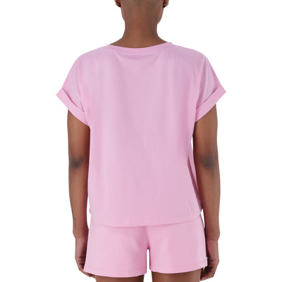 SOPHIA BOXY CRYSTAL LOGO TEE SORBET PINK