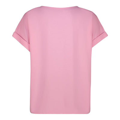 SOPHIA BOXY CRYSTAL LOGO TEE SORBET PINK