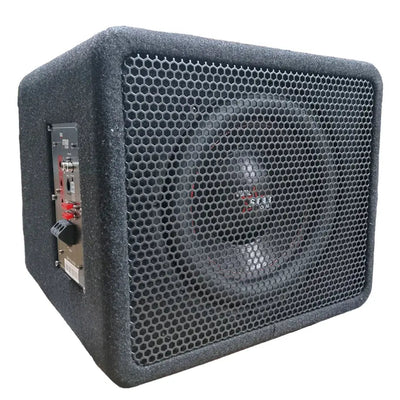 Star Sound Cube Series 10″ Compact Subwoofer Enclosure with Built-In Amplifier - 300W RMS