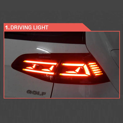 Suitable To Fit - VW Golf 7 / 7.5 IQ Style Smoked Red LED Sequential Taillights
