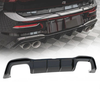 Suitable To Fit - VW Golf 8R Maxton V2-Style Gloss Black Diffuser