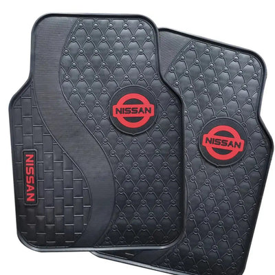 Suitable To Fit - Nissan 5-Piece Rubber Car Mats (Red)