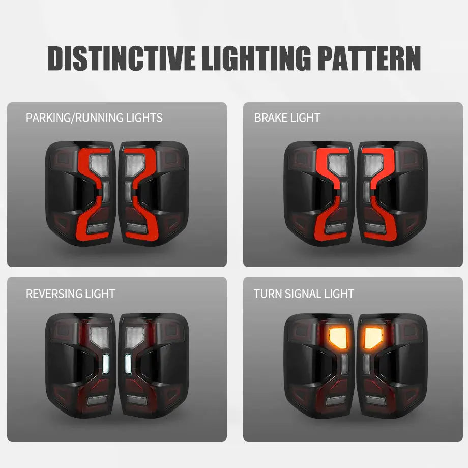 Suitable To Fit - Ranger Next Gen (22-On) Smoked Black Raptor Style LED Tailights