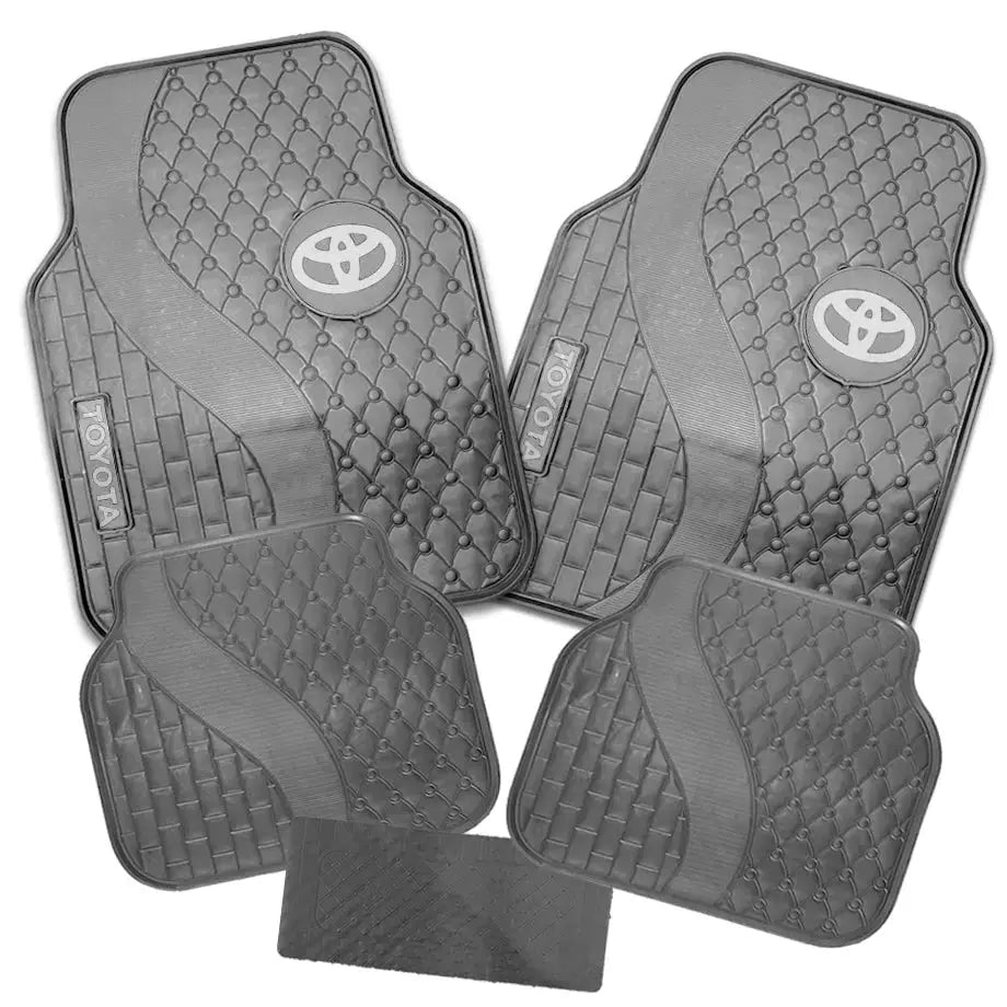 Suitable To Fit - Toyota 5-Piece Rubber Car Mats (Grey)