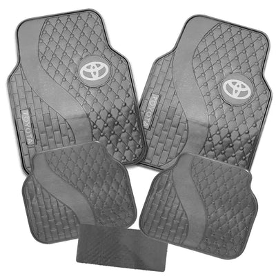 Suitable To Fit - Toyota 5-Piece Rubber Car Mats (Grey)